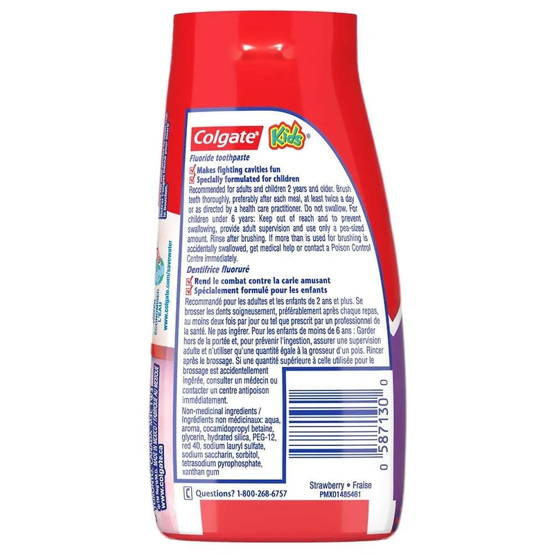 Dentifrice et rince-bouche 2 en 1 pour enfants en gel liquide Colgate Fraise 100 ml