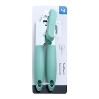 Mainstays Manual Can Opener with Integrated Bottle Opener Blue, Teal, or Grey, Mainstays Manual Can Opener