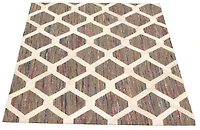 ECARPETGALLERY 4'6" x 6'7" Transitional Cowhide Patchwork Handmade Area Rug for Living Room, Dining Room and Bedroom in Grey