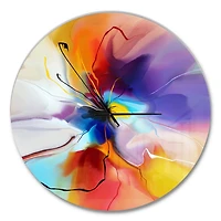 Designart Fleur créative en plusieurs couleurs horloge murale