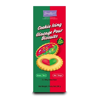 Twinkle Cookie Icing, Red/Green 200g