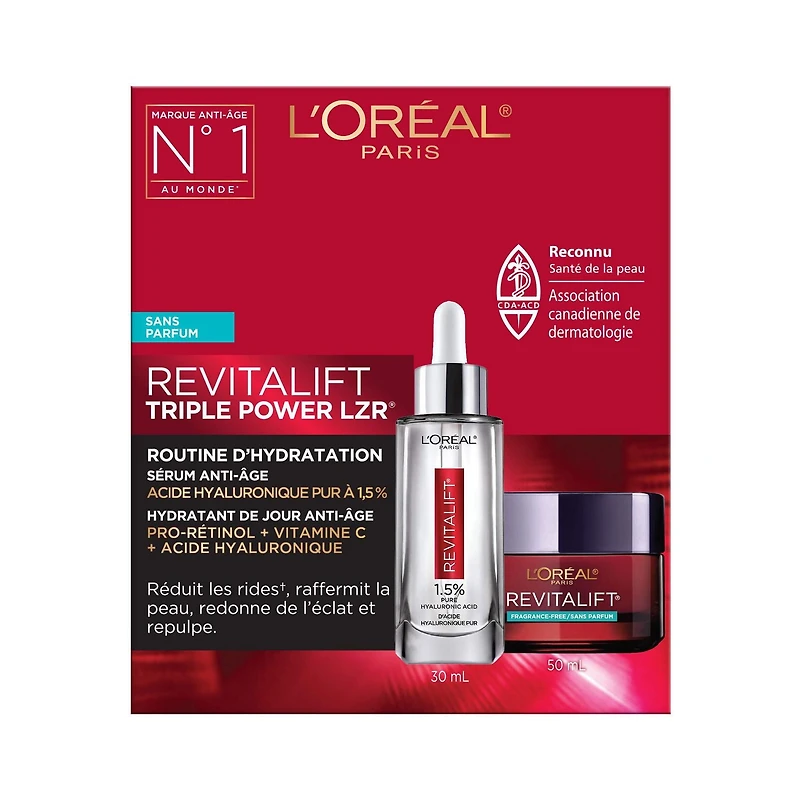 L'Oréal Paris Routine Hydratation, sérum HA + Crème