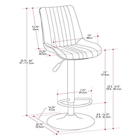 CorLiving Arwen Lot de 2 tabourets de bar d'intérieur en similicuir, rembourrés et réglables en hauteur, base dorée