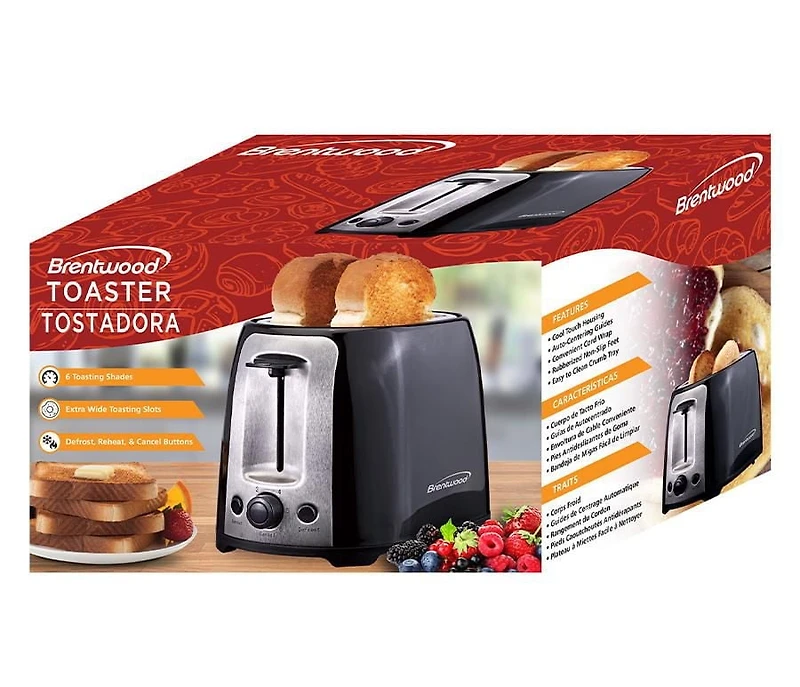 Brentwood 2-Slice Toaster, Black