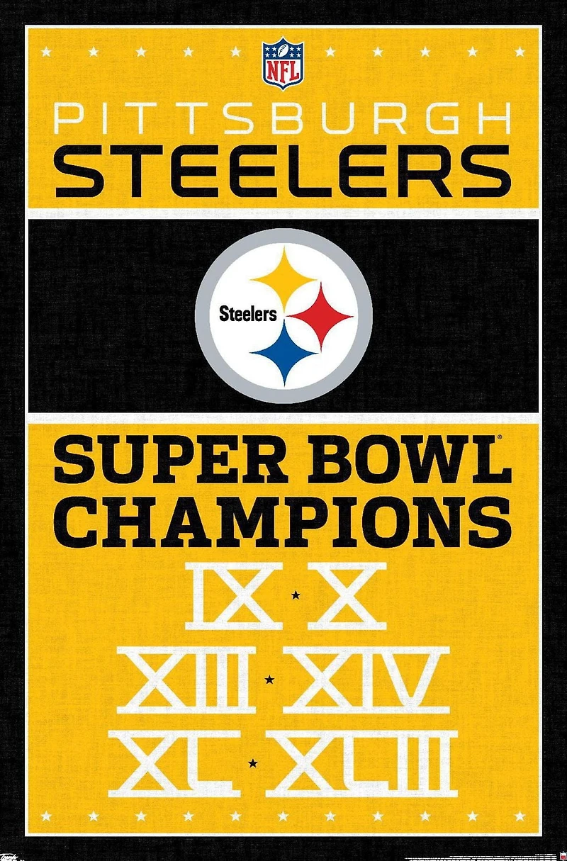NFL Pittsburgh Steelers - Champions 13 Wall Poster