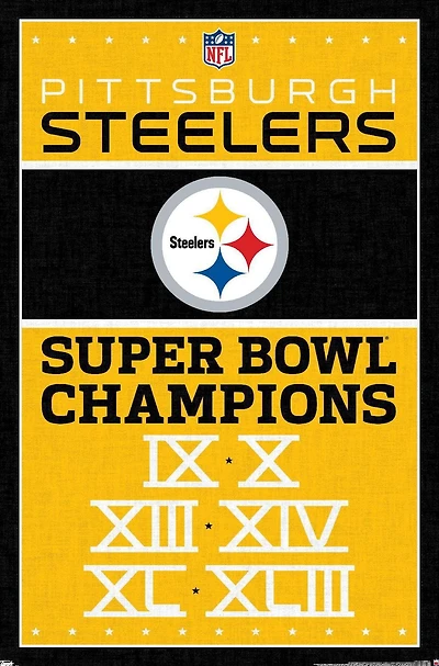 NFL Pittsburgh Steelers - Champions 13 Wall Poster