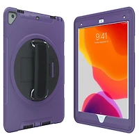 CTA Digital Protective Case with Built-in 360-degree Rotatable Grip Kickstand for iPad 7th and 8th Gen 10.2-in, iPad Air 3 and iPad Pro 10.5-in - Purple