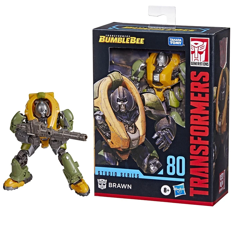 Transformers Studio Series 80, figurine Brawn classe Deluxe de 11 cm du film Transformers : Bumblebee, à partir de 8 ans
