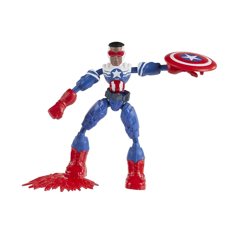 Marvel Avengers Bend and Flex - Figurine flexible de super-héros Captain America de 15 cm, avec accessoire, pour enfants à partir de 6 ans