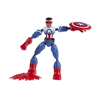 Marvel Avengers Bend and Flex - Figurine flexible de super-héros Captain America de 15 cm, avec accessoire, pour enfants à partir de 6 ans