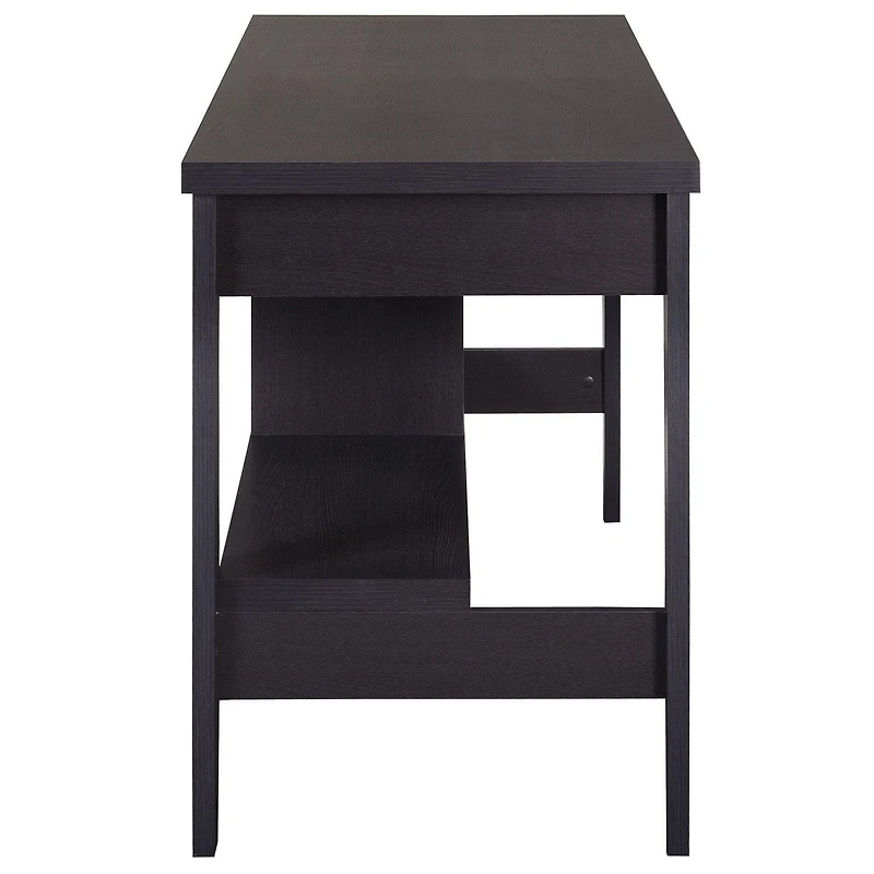 CorLiving Folio Dark Brown Engineered Wood Two Drawer Adult Desk with Lower Storage Shelf