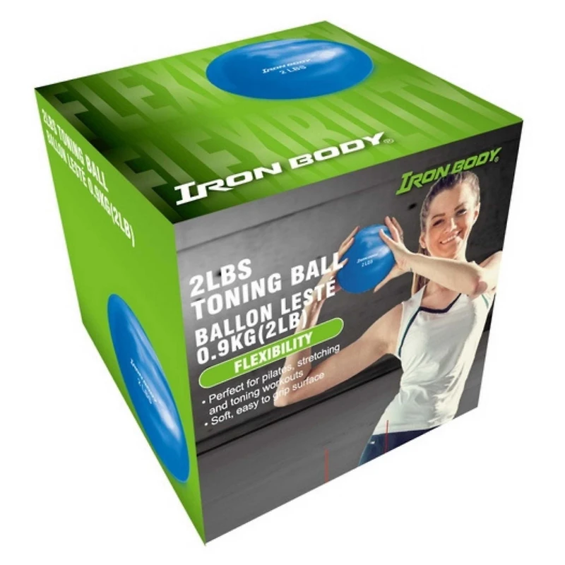 IBF Iron Body Fitness 2 lb. Toning Balls Pair - 2 x 2 lbs. Toning Balls for Pilates, Yoga, Aerobics, and Stretching