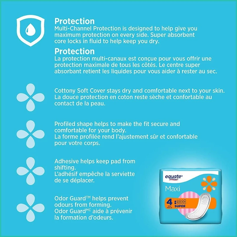 Serviettes Super Maxi d'Equate Paquet de 48 serviettes