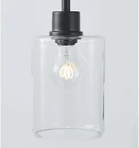 Better Homes & Gardens 63.5 in 3 Light Contemporary Black Floor Lamp Clear Glass