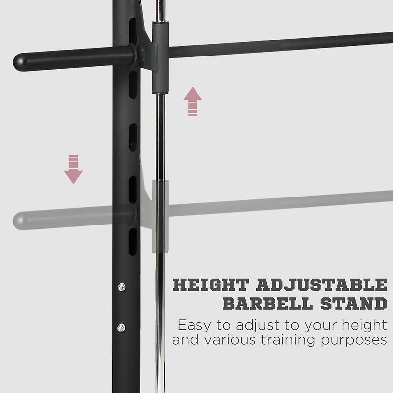 Soozier Rack de squat réglable avec barre de traction et barre d'haltères pour développé couché