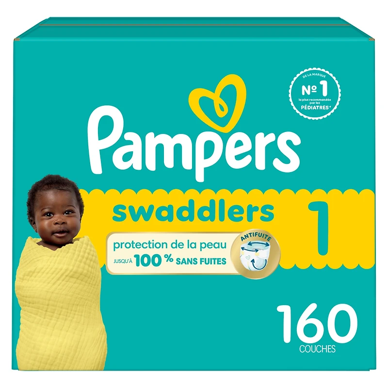 Pampers Swaddlers Diapers, Size 1 (8-14 lbs), Absorbent, Keeps Baby Dry and Comfortable, Skin Safe Disposable Baby Diaper