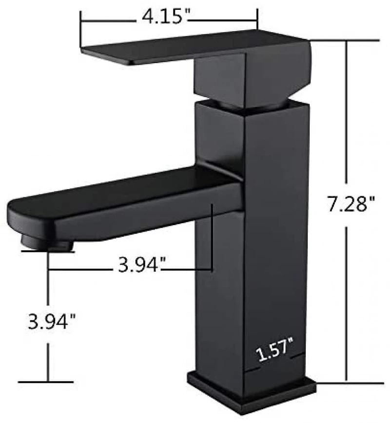 American Imaginations Robinet en laiton sans plomb 1 trou de couleur noire AI-34361