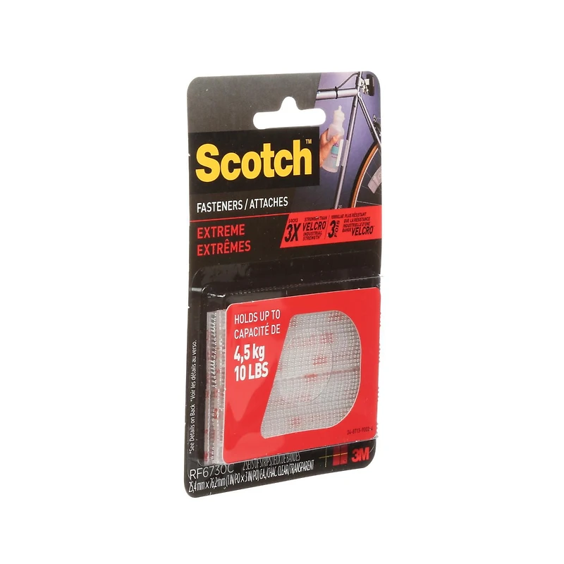 Scotch™ 25 mm x 76.2 mm (1 in x 3 in) Extreme Fasteners, Clear