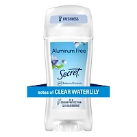Invisible en bâton Secret sans aluminium, parfum Nénuphar clair, 68 g