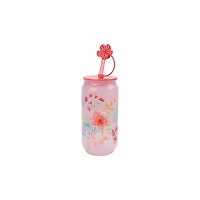 Gobelet à paille Mainstays à changement de couleur avec motif fleurs tropicales, 580 ml