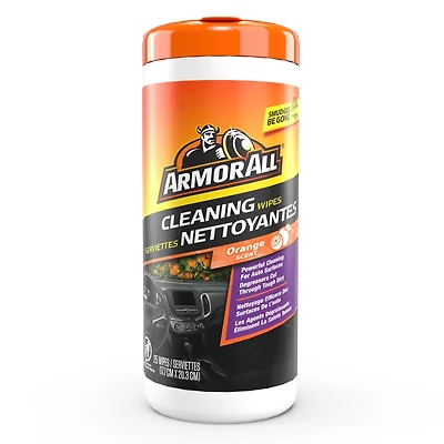 Lingettes nettoyantes avec assainisseur d’air au parfum d’orange pour voiture Armor All (25 unités) Lingettes nettoyantes avecass