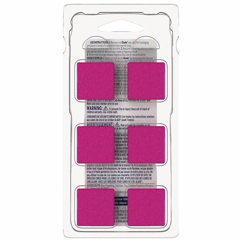 Glade® Wax Melt Air Freshener Refills, Bubbly Berry Splash, 6 Melts