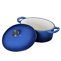 Mainstays Cocotte ovale en fonte émaillée 4,12 pintes, bleu
