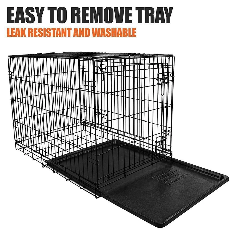 Vibrant Life Double-Door Metal Wire Dog Crate with Divider