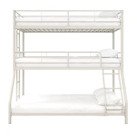 DHP Everleigh Triple Metal Bunk Bed, Twin/Twin/Full, Off White