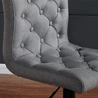 Heavenly Collection Grey Tufted Adjustable Stool