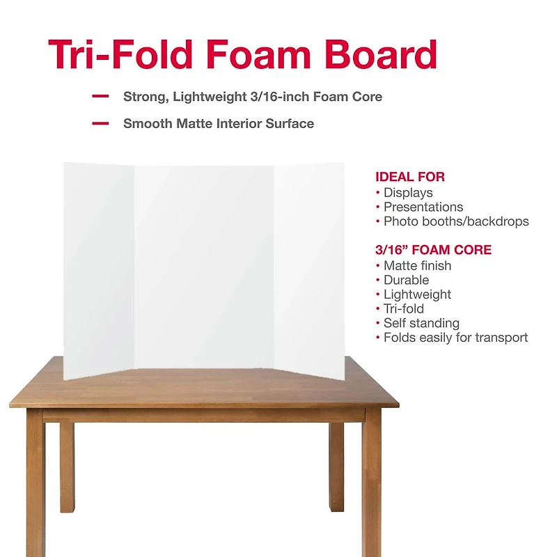 Formit White Trifold Brd 28X40 Project Presentation Display Board, TRIFOLD BOARD 28X40 WHITE