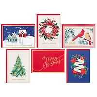 Assortiment de cartes Hallmark de Noël dans une boîte, motifs mignons (6 motifs, 36 cartes et enveloppes)