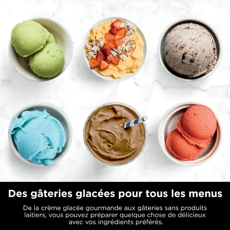 Ninja CREAMi, NC301C, Ice Cream, Gelato, Milkshake, Sorbet, Smoothie Bowl, and Lite Ice Cream Maker, 7 One-Touch Programs, 800W, Silver, Ice cream, 16 oz