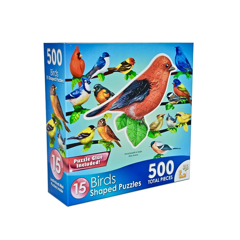 Cra-Z-Art 15 Bird Shaped Puzzles, total 500pcs