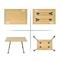 Ozark Trail Aluminum Table,  Tan Beige, Simply to Setup and Take Down, Weight Capacity:50lb, Aluminum Table