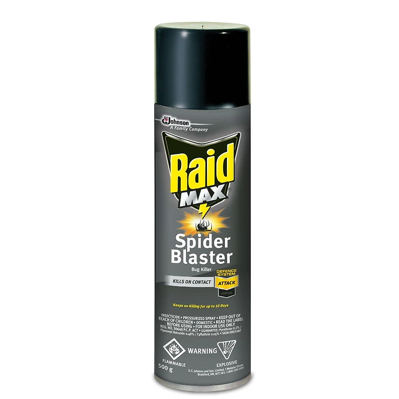 Insecticide Raid Max Exterminateur d’araignées, tue les insectes au contact, pour utilisation à l’intérieur et à l’extérieur, 500 g
