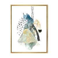 Designart Gouache Of Abstract Landscape With Mountain Moon FLOAT FRAME WALL ART