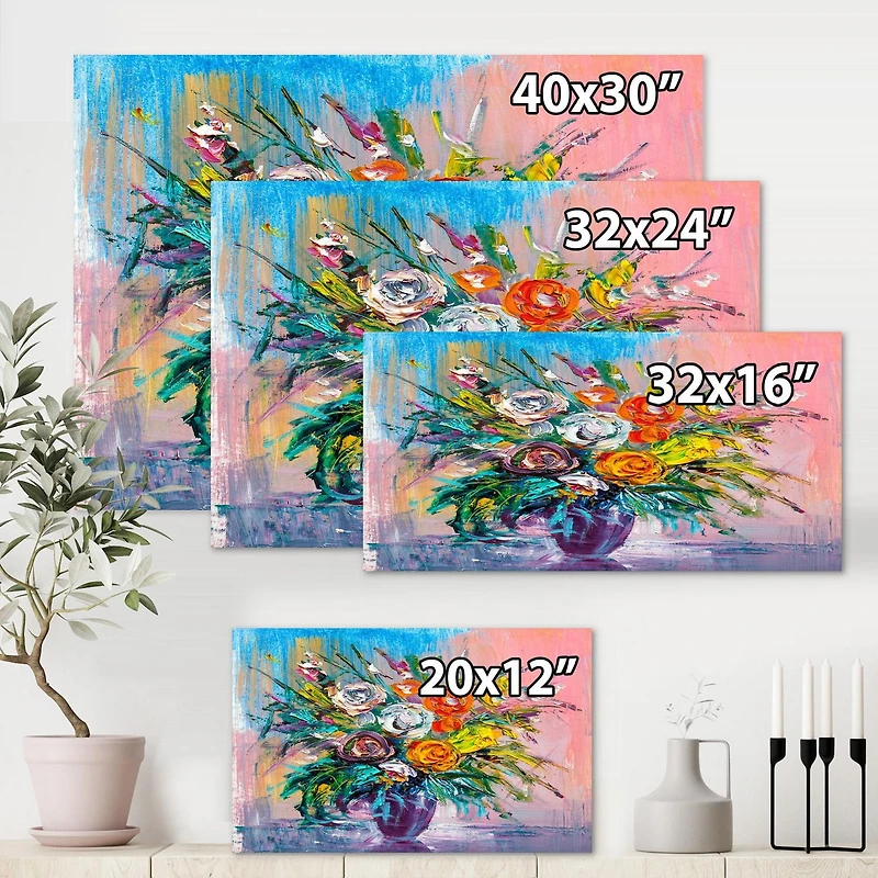Designart Bouquet Of VIbrant Flowers Canvas Wall Art
