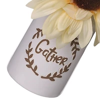 WHITE JAR WITH FLOWER