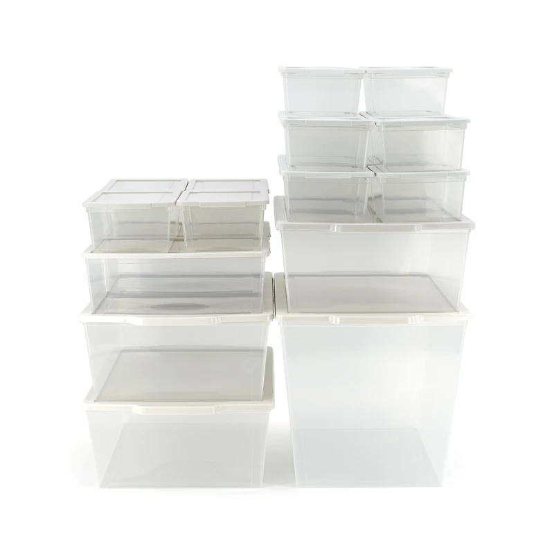 ModBoxTM 2L (0.5 gal.) 10-Pack, Modular Series - Cool Grey & Clear