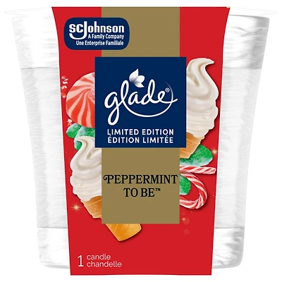 Glade® Holiday Scented Candle Air Freshener, Peppermint To Be™
