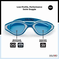 Lunettes de natation Dolfino Pro Performa pour adultes - Bleu / Blanc