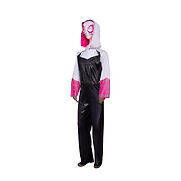 MARVEL Youth Adaptive Spider-Gwen Costume - Combinaison imprimée avec accès au tube, jambes plus spacieuses et demi-masque en tissu