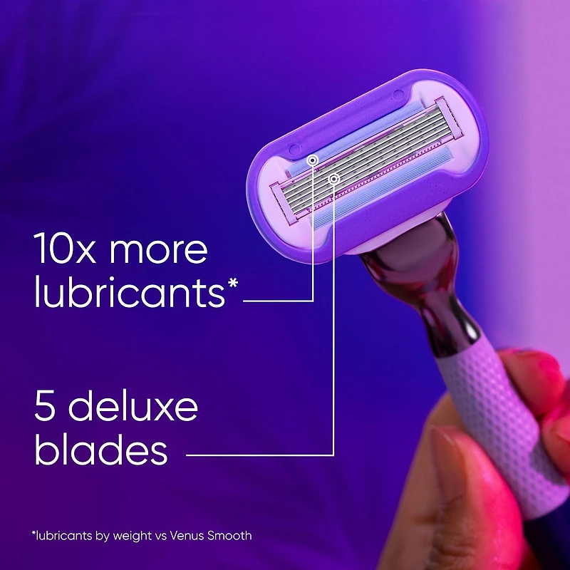 Gillette Venus Miami Minuit Extra Lisse Recharges de Lames de Rasoir pour Femmes, 4 Recharges