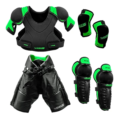 VIBE Hockey Youth Equipment 6 Piece Starter Set – Shoulder Pads, Elbow Pads, Hockey Pants & Shin Guards – Large/Extra-Large Ages 5-7