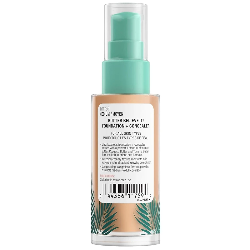 MURUMURU BUTTER FOUNDATION + CONCEALER - MEDIUM, foundation and concealer in one