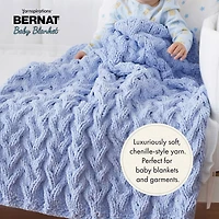 Bernat® Baby Blanket™ Yarn, Polyester #6 Super Bulky, 10.5oz/300g, 220 Yards, Soft, chenille-style baby yarn