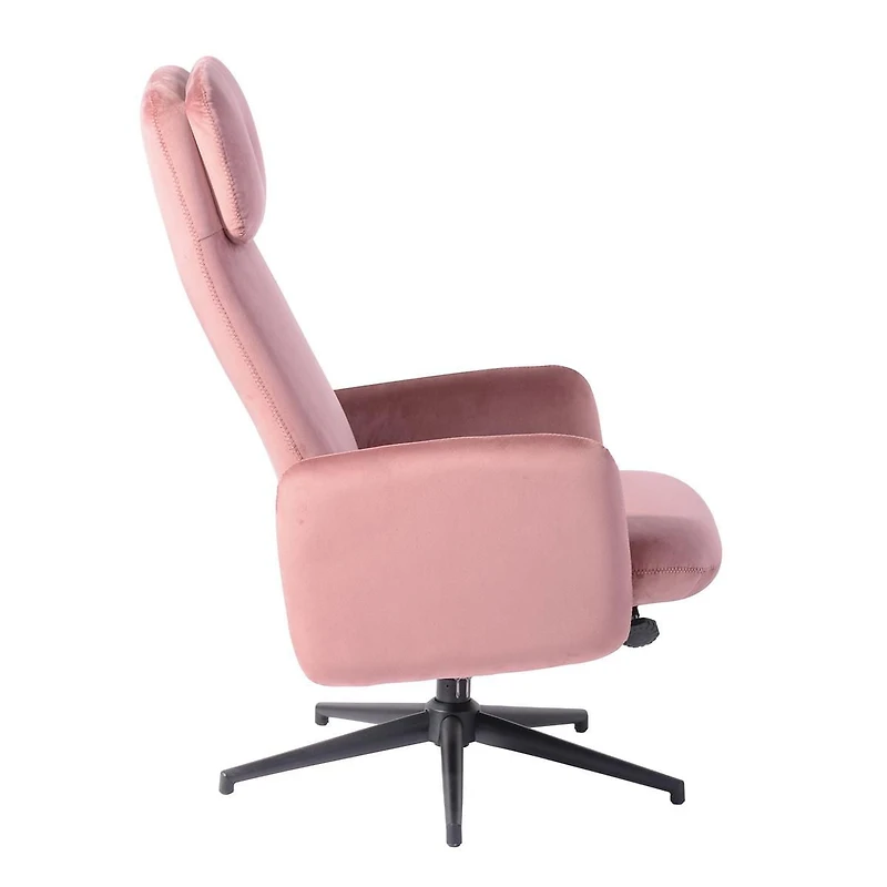Homylin Chaise d'appoint pivotante rembourrée avec ensemble ottoman, chaise longue moderne avec cadre de base en métal et repose-pieds, chaise de lecture simple avec chaise de lecture pivotante à 360