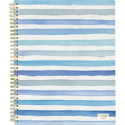 Mead Large Geo Blue Lines 2024 Weekly/Monthly Planner