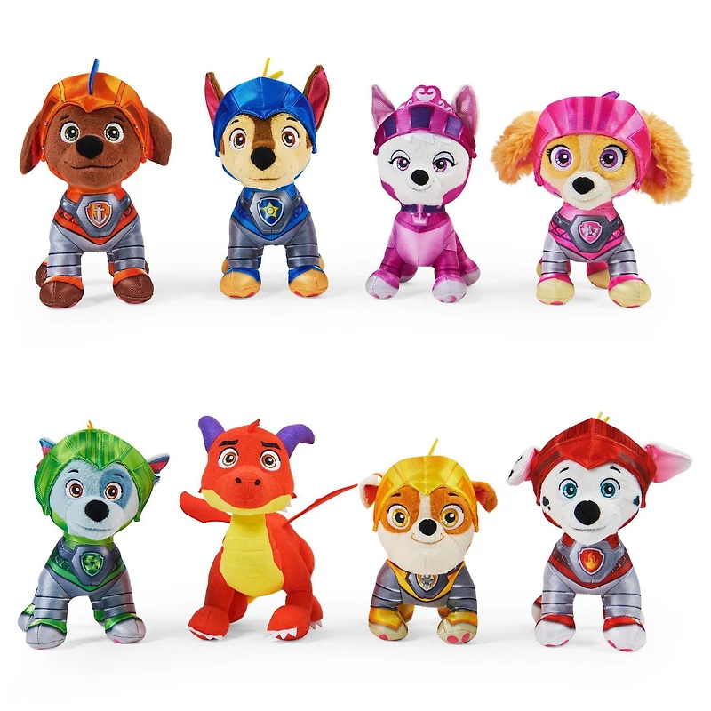 PAW Patrol, Rescue Knights Rubble Stuffed Animal Plush Toy, 8-inch, Kids Toys for Ages 3 and up